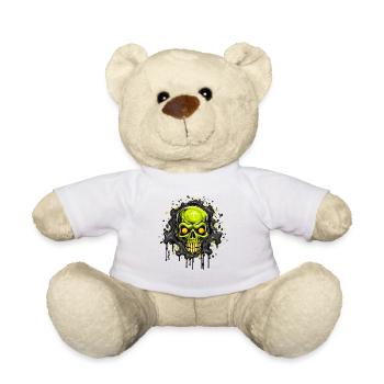 Encres vertes riantes dégoulinant de crâne - Nounours - blanc - Devant