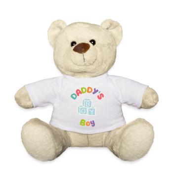 Daddys Boy Blocks - Teddy Bear - white - Front