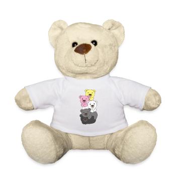 queerplatonic drapeau fierté LGBTQ ours mignon - Nounours - blanc - Devant