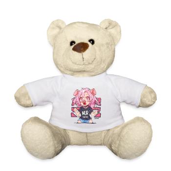 Aufgeregtes Party Mädchen Schwein, Nur Saufen - Teddy - Weiß - Vorne