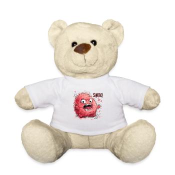 Squeaky, squeaky hairy pink monster - Teddy Bear - white - Front