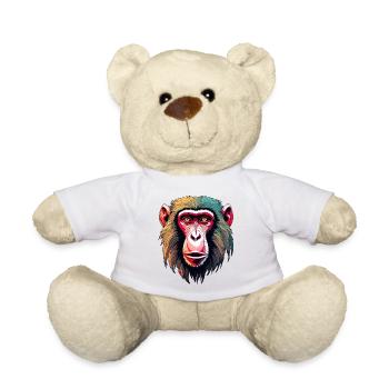 Affe / Tier / Zoo / Babian / Wild / Comic - Teddy - Weiß - Vorne