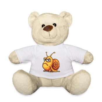 drôle de mauvaise humeur : escargot de dessin animé - Nounours - blanc - Devant