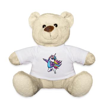 Illustration de danseuse de licorne arc-en-ciel - Nounours - blanc - Devant