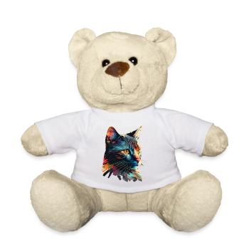 Bunte Katze - Teddy - Weiß - Vorne