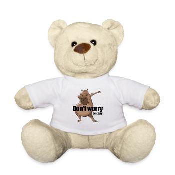Don't worry be Capy - Capybara dabbing - Teddy Bear - white - Front