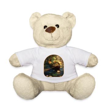 Frosch-Kanu-Abenteuer-Stream-Seerosenblätter Cottagecore - Teddy - Weiß - Vorne