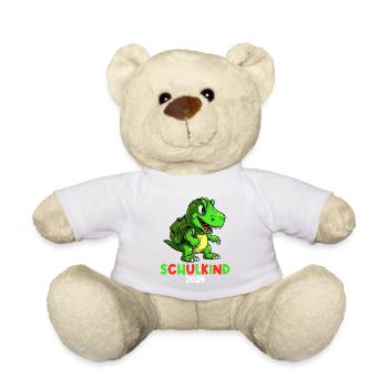 School Enrollment Dinosaur Dino TRex Schoolchild 2024 - Teddy Bear - white - Front