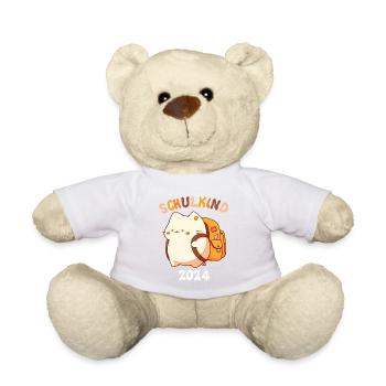 Einschulung Katze Schulanfang Schulkind 2024 - Teddy - Weiß - Vorne