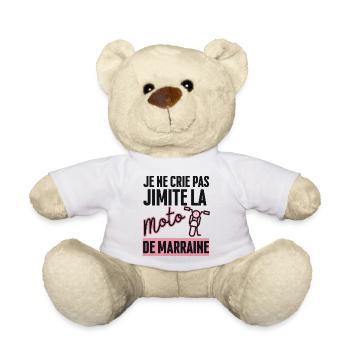 Je ne Crie pas J'imite la Moto de Marraine - Nounours - blanc - Devant