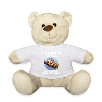 Meine Eltern Alle sagen ich bin faul Faultier - Teddy - Weiß - Vorne