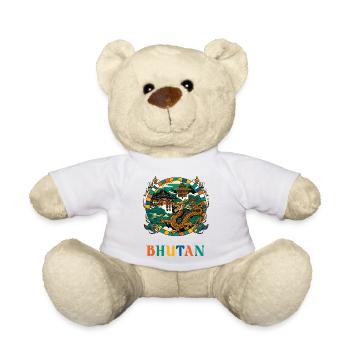Bhutan Dragon South Asia Thimphu - Teddy Bear - white - Front