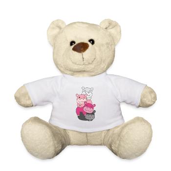transfem drapeau fierté lgbtq hippopotame mignon - Nounours - blanc - Devant