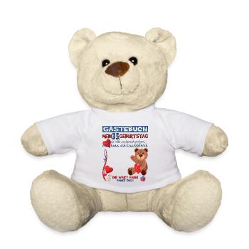35th Birthday Man and Woman Guestbook - Teddy Bear - white - Front