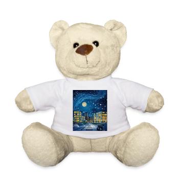 National Payroll Week Starry Night Shirt - Teddy Bear - white - Front