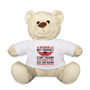Avertissement : commencez à parler de cadeaux de course de voitures de circuit - Nounours - blanc - Devant