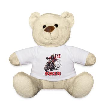 Le motard : le motard sur la route - Nounours - blanc - Devant