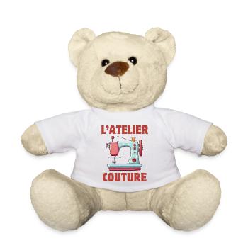 couture, atelier couture, broderie - Nounours - blanc - Devant