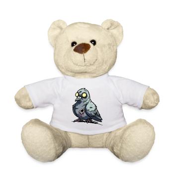 Blinde gruselige Zombie Taube - Teddy - Weiß - Vorne