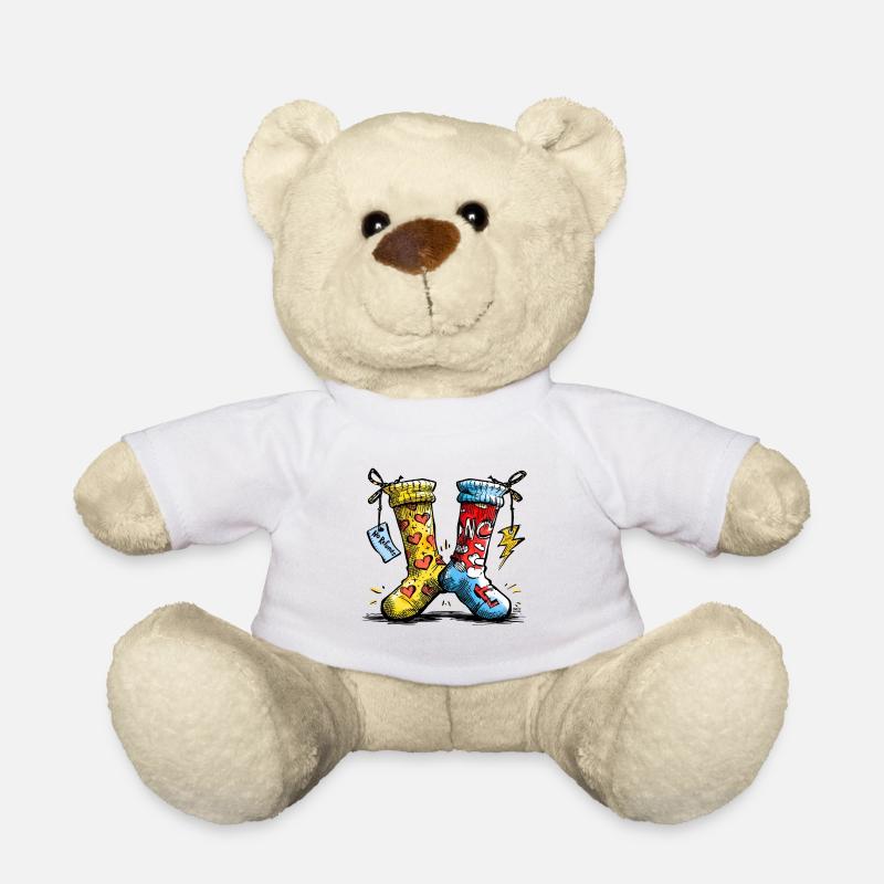 Matched for Life Socks - Teddy Bear - white