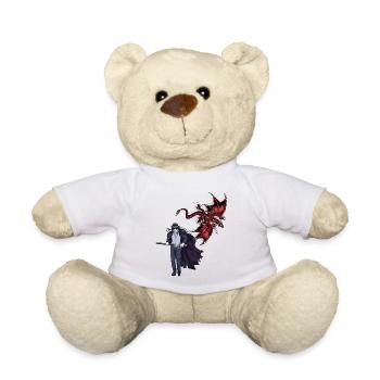 Drachen Schwertkämpfer Fantasy Mittelalter Märchen - Teddy - Weiß - Vorne