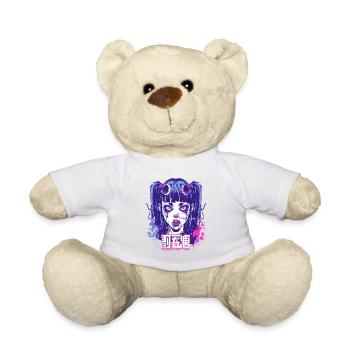 Style Punk Rose Bleu Anime Grunge Fille - Nounours - blanc - Devant