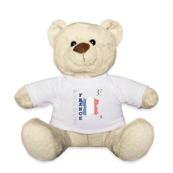 Drapeau Français Style et Patriotisme - Nounours - blanc - Devant