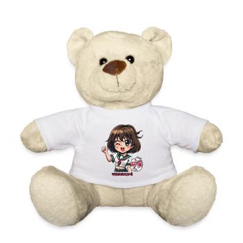 Une fille d’anime coquine lève le poing pour la liberté - Nounours - blanc - Devant