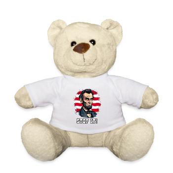 USA-Patriotismus mit Lincoln abe, Hör auf damit! - Teddy - Weiß - Vorne