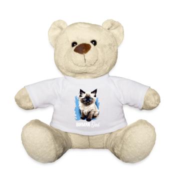 Birman Cat Birma Katze - Teddy Bear - white - Front