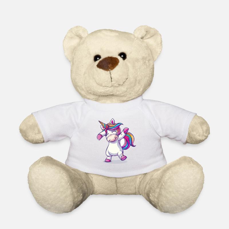 Bunter Einhorn Tanz - Teddy - Weiß