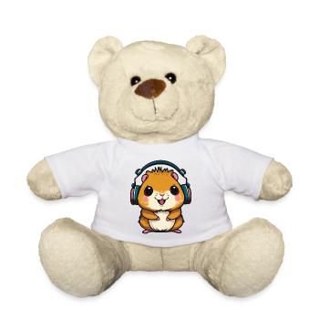 Süßer Hamster, der Kopfhörer trägt, DJ-Hamster - Teddy - Weiß - Vorne