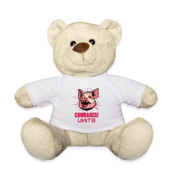 Parodie auf Sozialismus Kommunismus Schwein - Teddy - Weiß - Vorne
