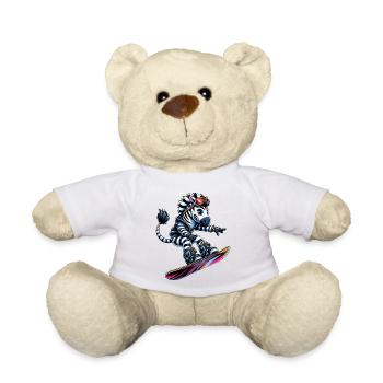 Zebra Snowboarder Winter Sport - Teddy - Weiß - Vorne