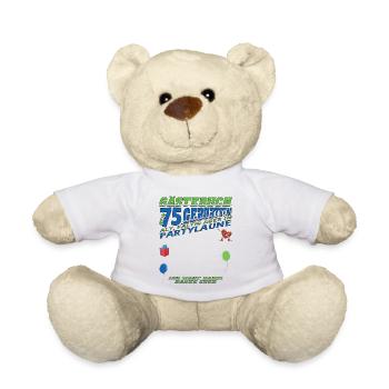 75th Birthday Man and Woman Guestbook - Teddy Bear - white - Front