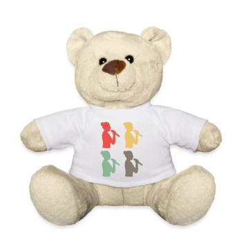 Colorful Choir Variety Singing - Gift - Teddy Bear - white - Front