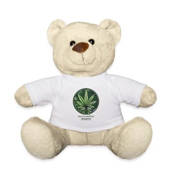 Legalization of cannabis in Germany on 01.04 - Teddy Bear - white - Front