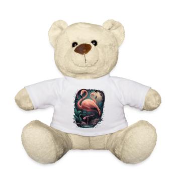 stunning flamingo digital artwork - Teddy Bear - white - Front