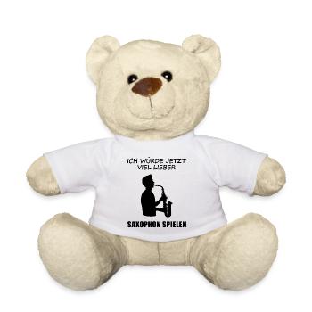 Lieber Saxophon spielen – Musikpurist - Teddy - Weiß - Vorne
