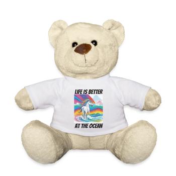 La vie est meilleure à la licorne de l’océan - Nounours - blanc - Devant