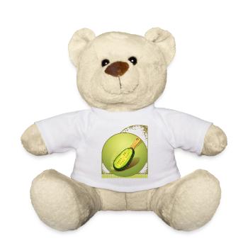 In Scheiben geschnittene Gurke als Pickleball-Paddel kreativer Humor - Teddy - Weiß - Vorne