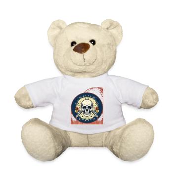 Pirate Skull And Crossbones Pickleball Paddle - Teddy Bear - white - Front