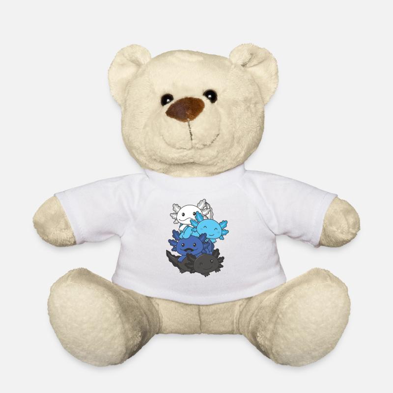 Transmasc Flag Pride LGBTQ süßer Axolotl Stapel - Teddy - Weiß