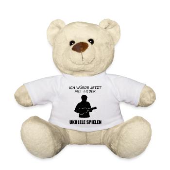 Préférez jouer la joie du musicien de ukulélé - Nounours - blanc - Devant