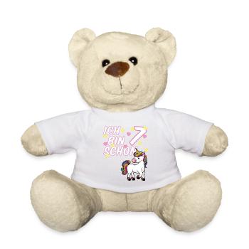 7. Geburtstag Kinder Einhorn - Teddy - Weiß - Vorne