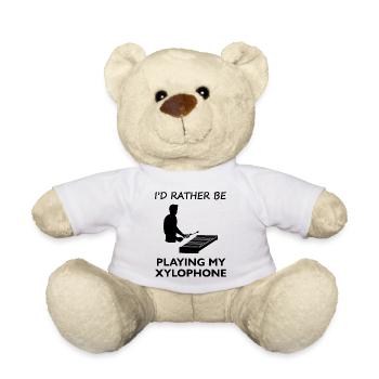 Xylophone Passion Musician Statement - Teddy Bear - white - Front