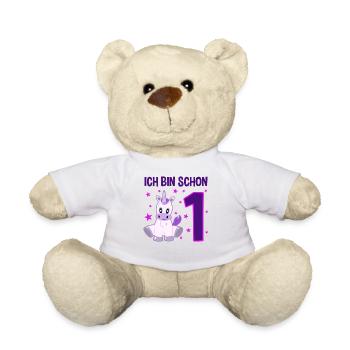 Einhorn Wunderland 1. Geburtstag - Teddy - Weiß - Vorne