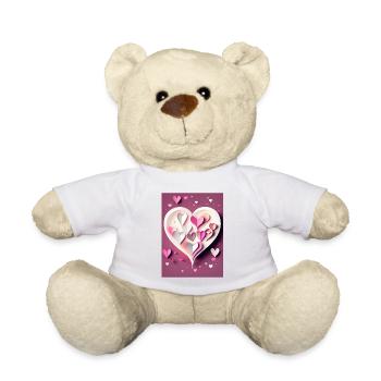 Papercut Heart Landscape - Teddy Bear - white - Front
