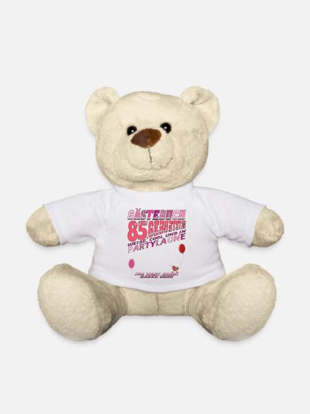 85th Birthday Man and Woman Guestbook - Teddy Bear - white