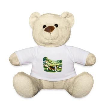 Collie Shepherd's Cottagecore Meadow Men Women - Teddy Bear - white - Front